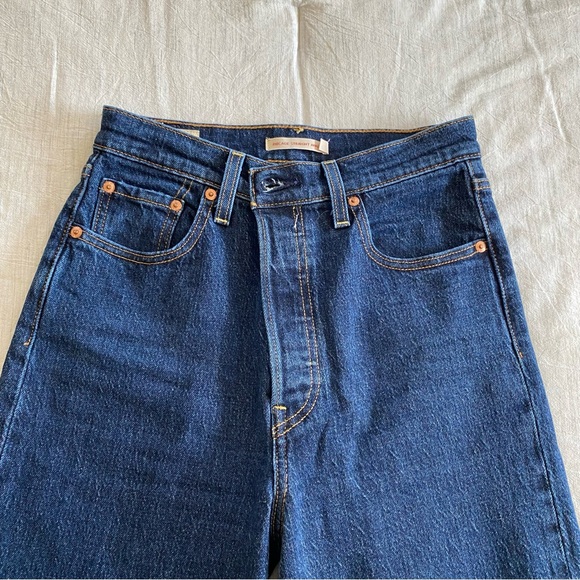 Levis Premium Straight Ribcage Ankle Denim Jeans Sz 26 - Picture 4 of 12